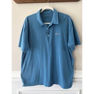 Patagonia Polo Shirt Mens‎ XLarge Blue Trout Fitz Roy Organic Cotton 52206